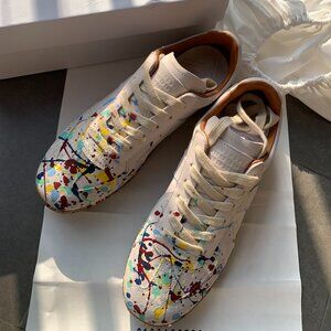 Maison Margiela Replica Paint Splatter Sneakers White Gum Sole